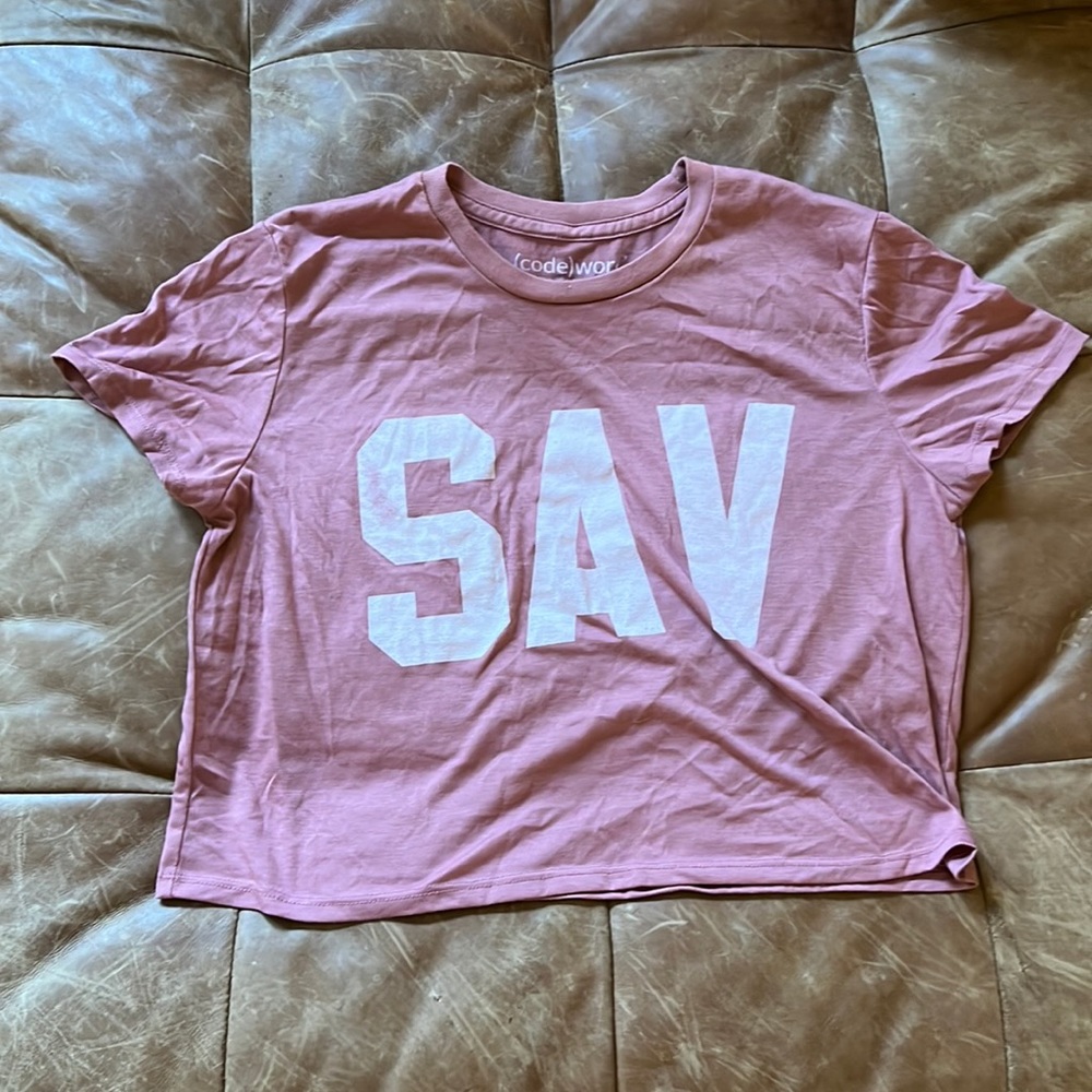 pink crop top